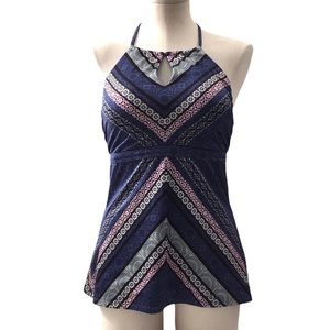 Athleta AquaLuxe Print Keyhole High Neck Tankini
